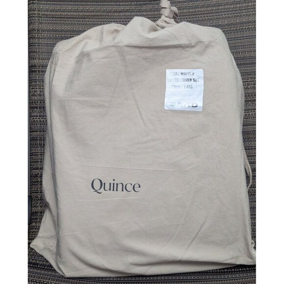 Quince 100% Organic Luxe Waffle Duvet Cover 2PC Set Color Sand Size Twin -NEW- - Picture 1 of 6